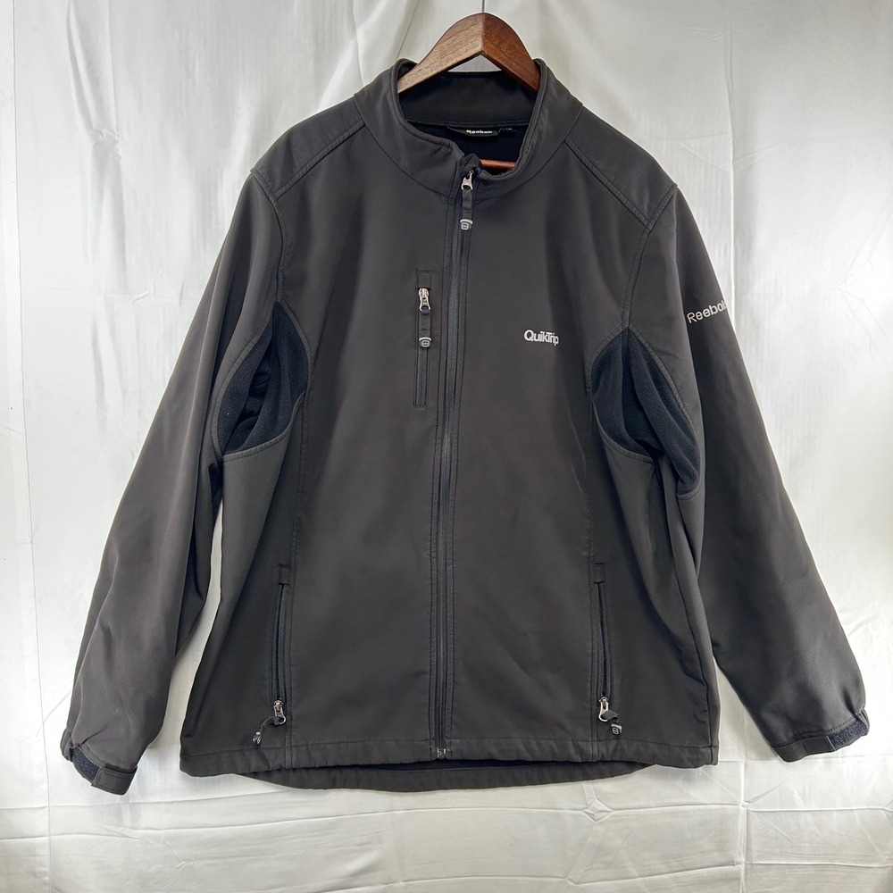 QuikTrip Reebok Softshell Jacket Mens 2XL Black Embroidered Fleece Lined Zip